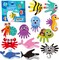 Ocean Handprint Art Craft - 12Pcs Under The Sea Seahorse Crab Easy DIY Kit, Marine Animal Themed Octopus Turtle Whale Arts Supplies Preschool Hand Print Activity Party Favors for Kids Toddlers